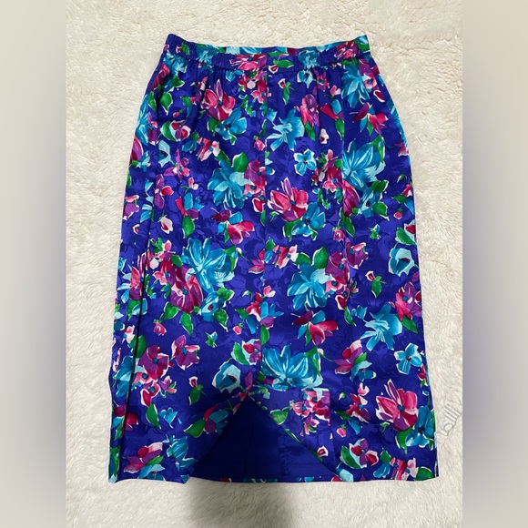 Adrianna Papell 100% Silk 2 Pieces Floral Suit dress SZ 4 - Picture 11 of 15